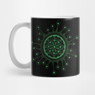 Virus Mandala (Black Greeen) Mug